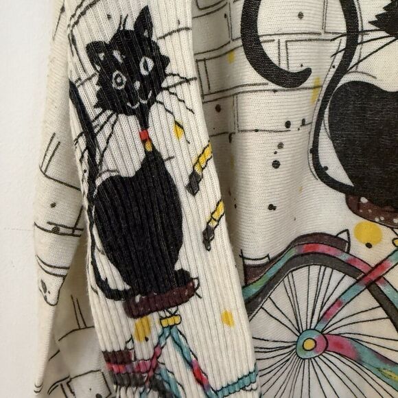 Oversized Wool Blend Tunic Top Women Long Dolman Sleeve Kitten Cat Sweater - Picture 4 of 8